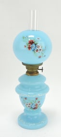 Blue opaque floral enamel miniature
