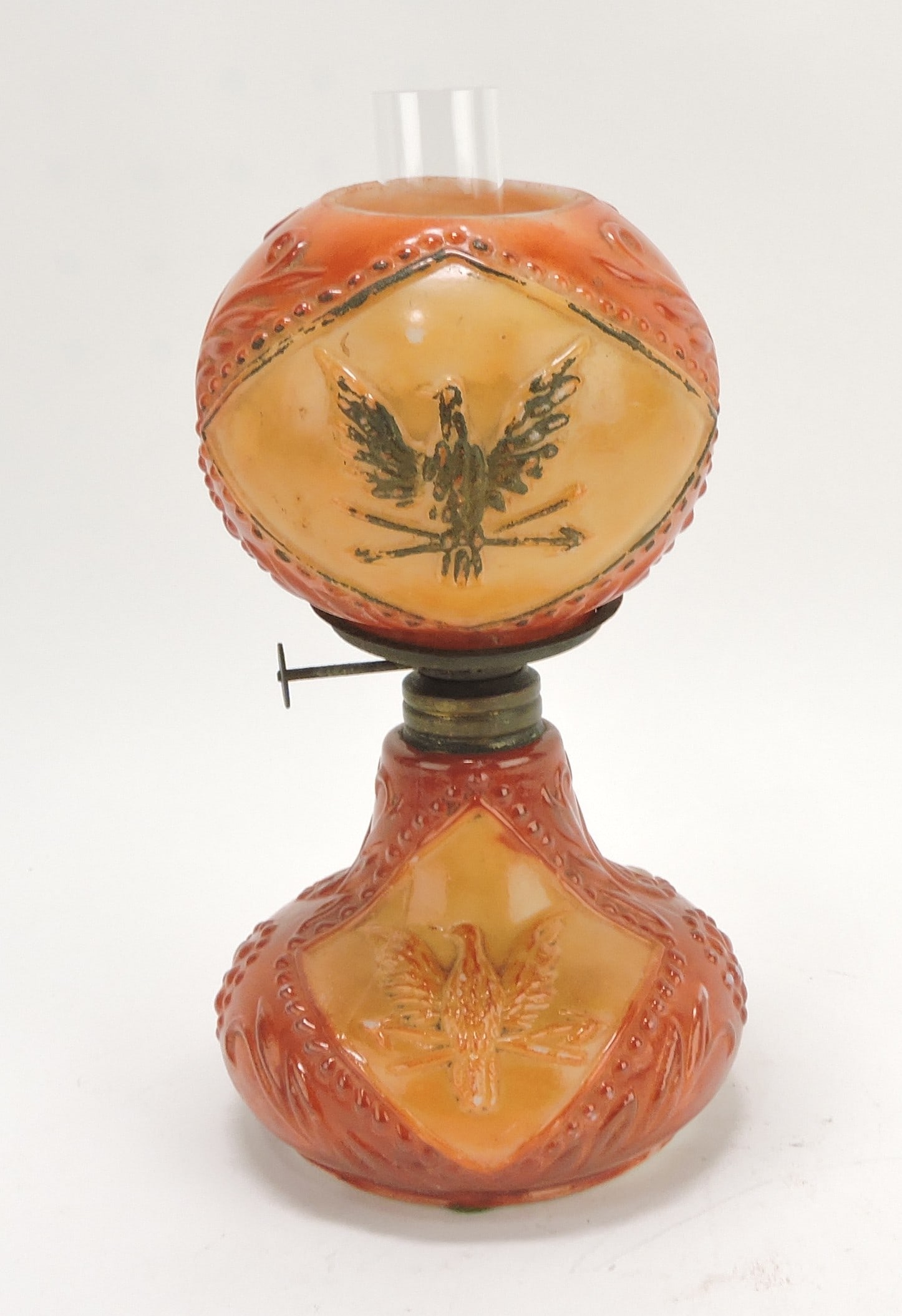 Eagle miniature oil lamp, 7 1/2",: Smith p130 fig 275