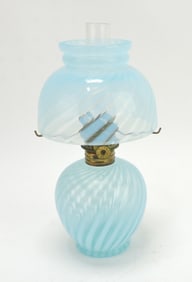 Blue opalescent swirl miniature