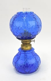 Cobalt blue embossed miniature