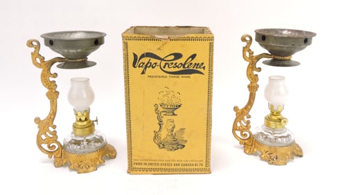 Lot of 2 Vapo-Cresolene lamps,