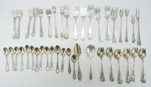 Sterling silver lot of 41 forks, demitasse