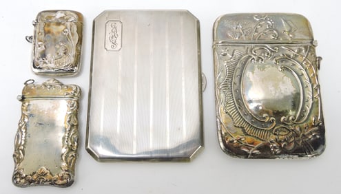 Sterling silver lot of 2 cigarette cases