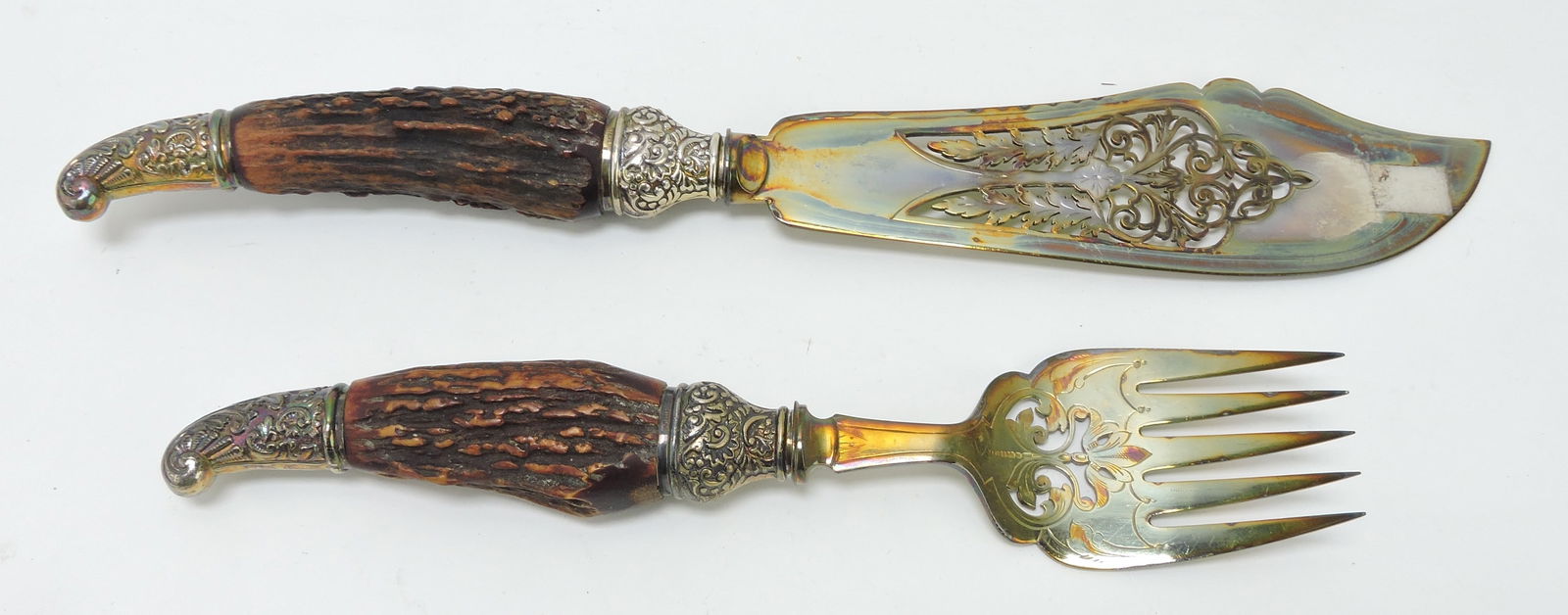 Stag handles 2 pc carving set, 13 1/2" (1 of 1)