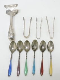 Sterling silver lot of 4 tongs and