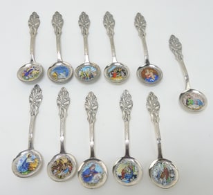 Set of 11 German enameled Christmas