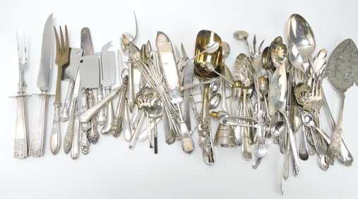 Large lot of silver flatware and accessories