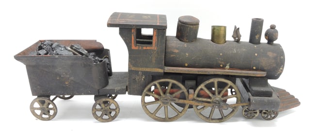 Wood and metal friction train locomotive