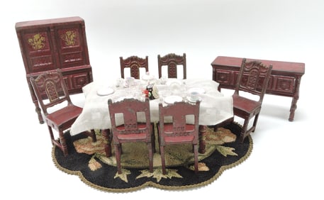 Arcade cast iron doll house dining