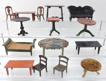 Cast iron lot of 15 doll house