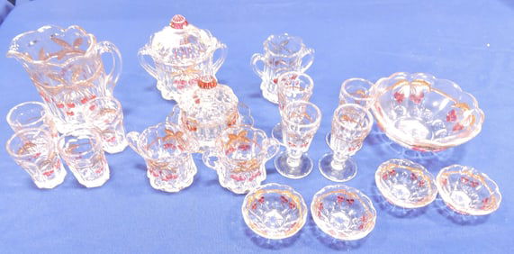 Moser glass set of cherry pattern