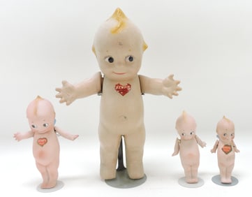 Rose O'Neill lot of 4 Kewpie dolls,