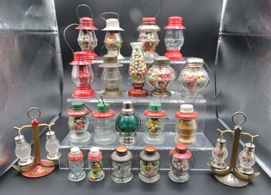 Lot of 21 barn lantern glass candy