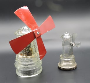Lot of 2 windmill glass candy