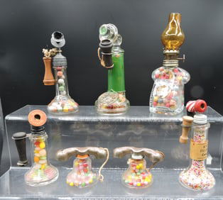 Lot of 7 telephone glass candy