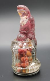 Santa on chimney glass candy
