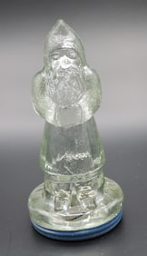 Santa glass candy container,