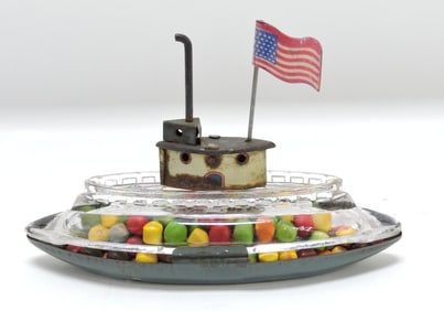 Submarine F6 glass candy container,
