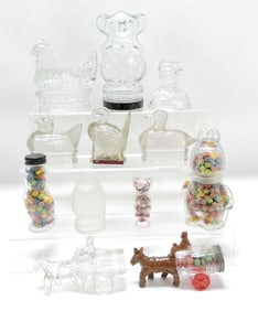 Lot of 12 assorted glass candy