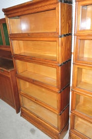 Macy's oak 5 section lawyer's bookcase,