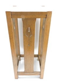 Mission oak small table, 26"h,