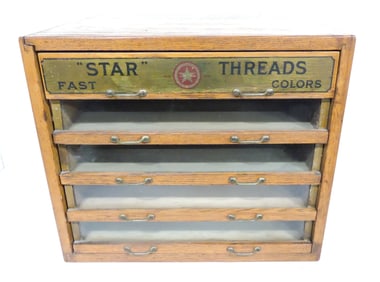 Star oak 5 drawer spool cabinet,