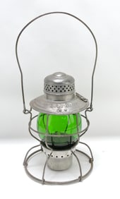 ICRR railroad lantern with tall green