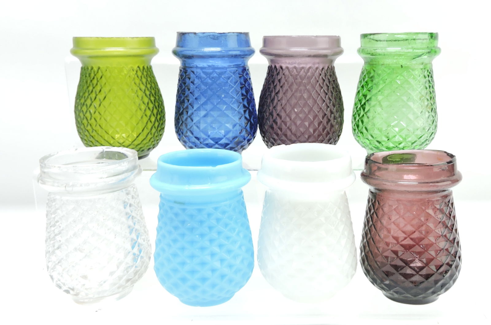 Lot of 8 glass Christmas candle lights, (1 of 1)