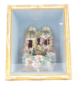 Greeting card diorama, 13"h,