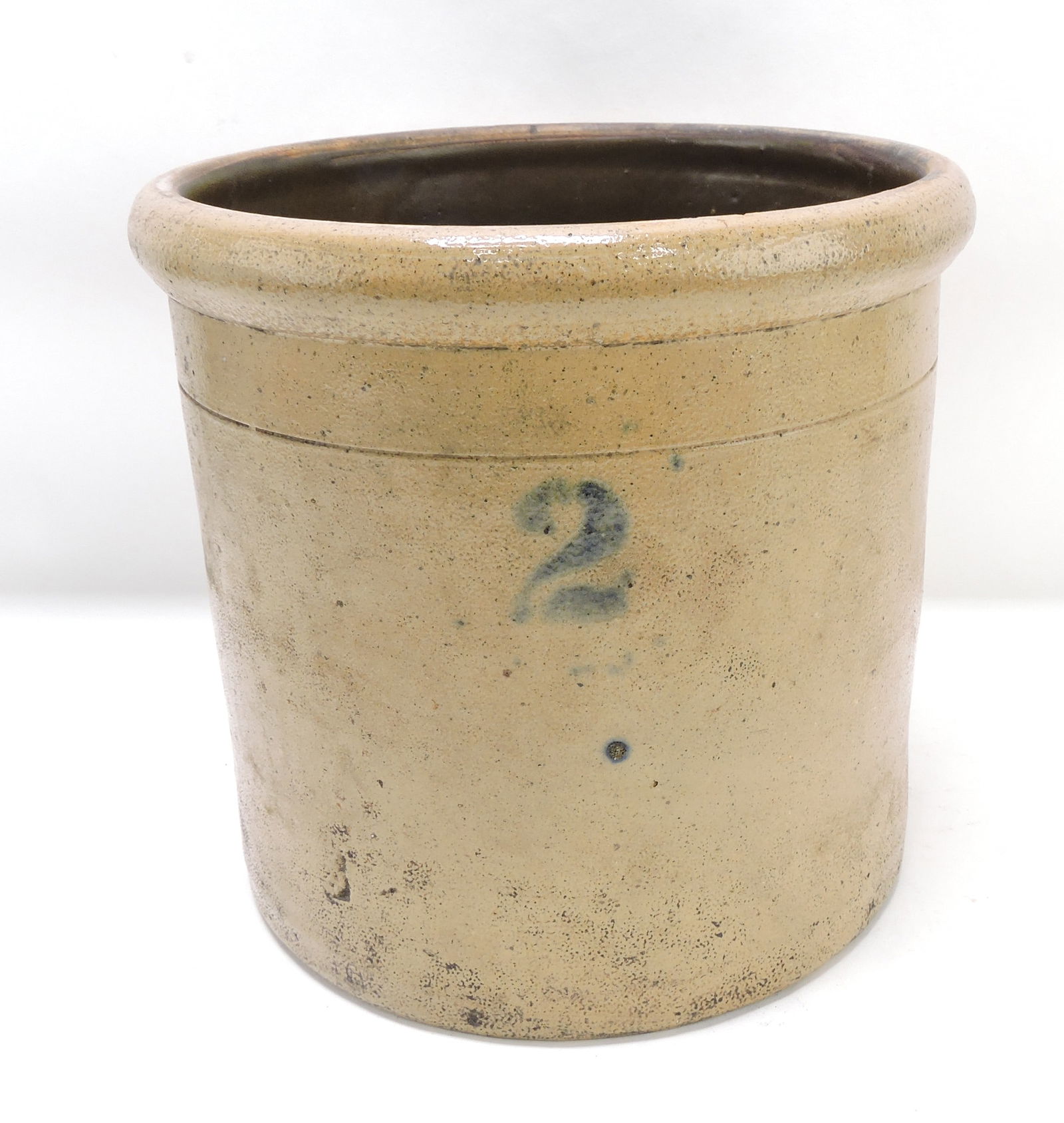 2 gallon stoneware crock,: 9 1/2"h, 10"w