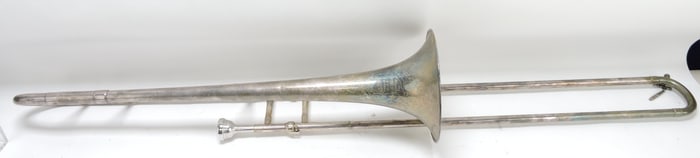 Hoosier nickel plated bass trombone,