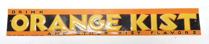 Orange Kist embossed metal sign,
