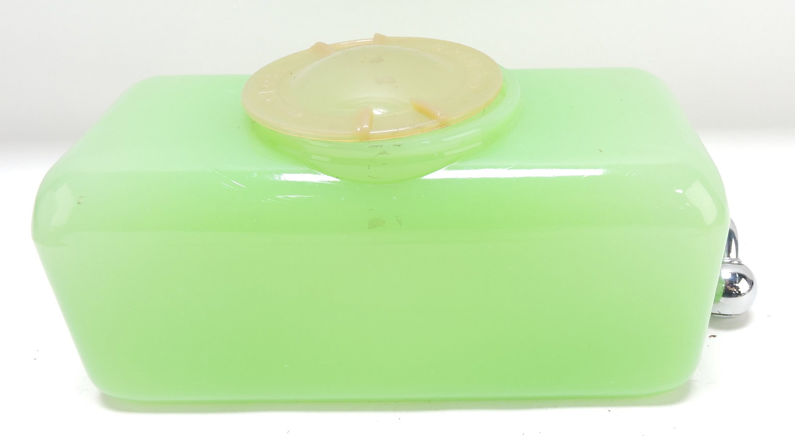Jadeite dispenser, 4 1/2"h, 10 1/2"l: .