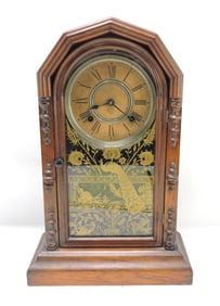 Walnut Ansonia shelf clock, 17"