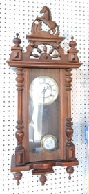 Contemporary walnut wall regulator