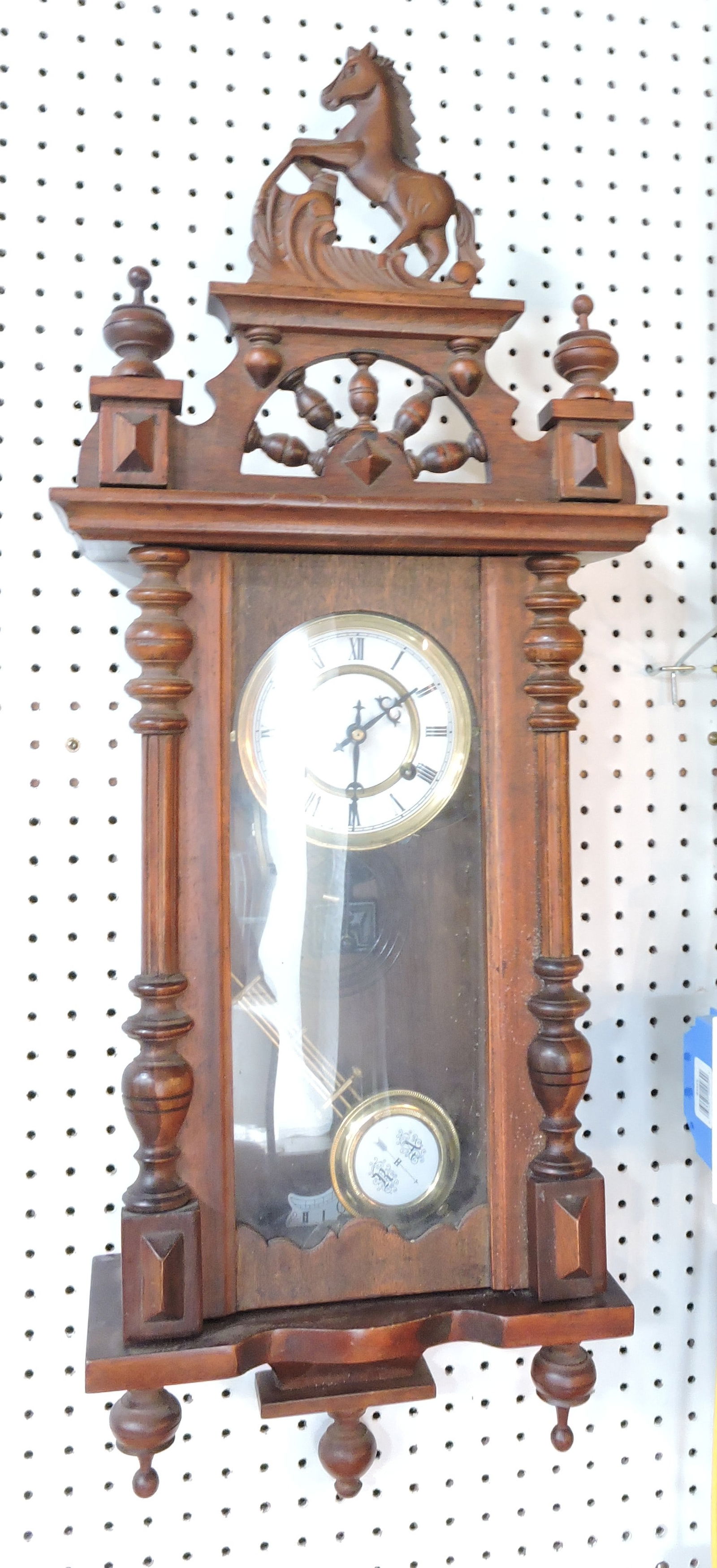 Contemporary walnut wall regulator (1 of 1)