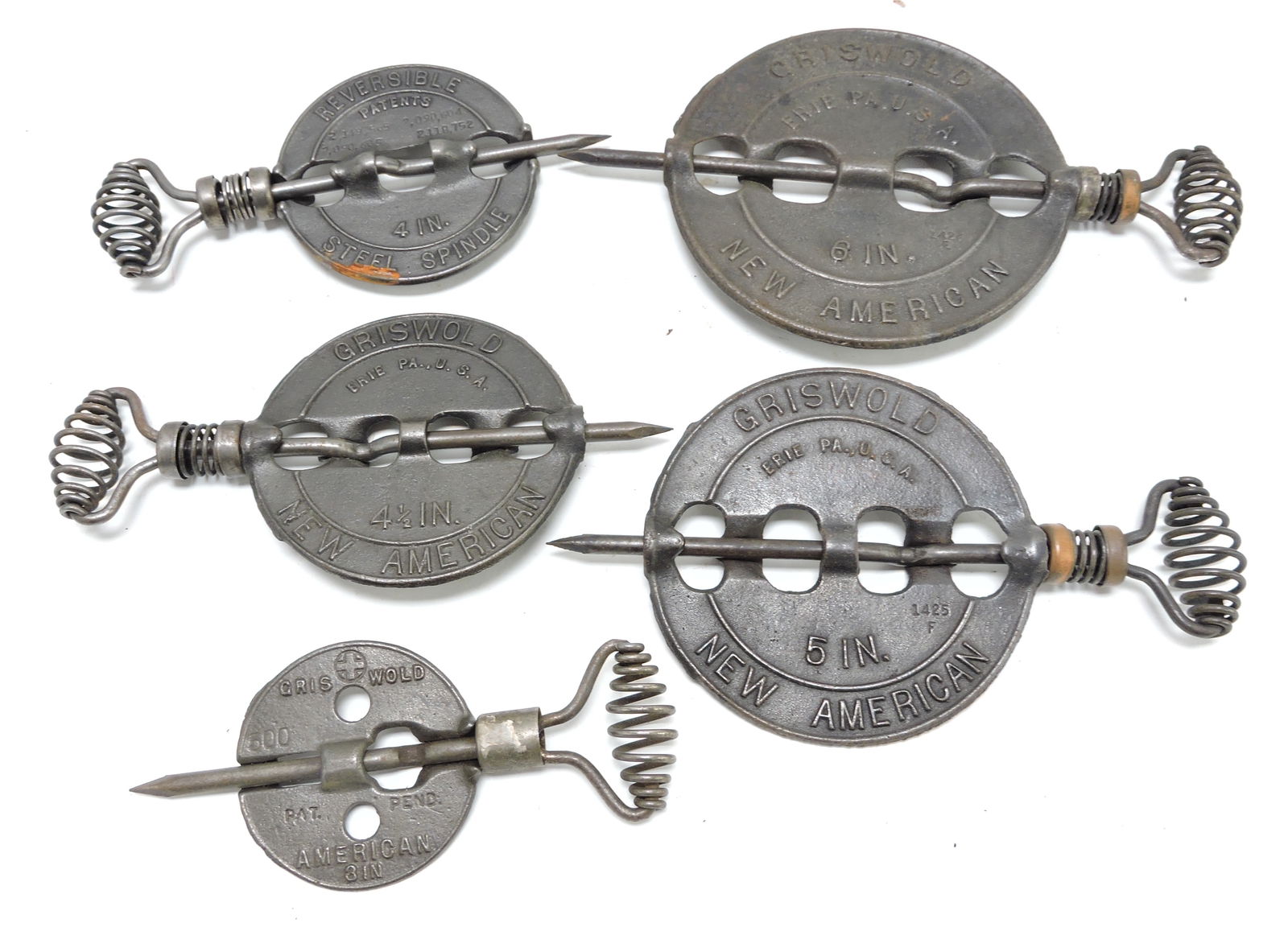 Griswold cast iron lot of 5 dampers, (1 of 1)