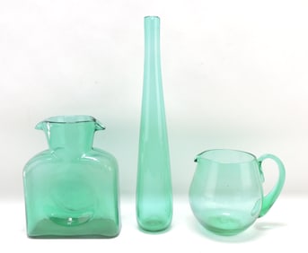 Blenko double spout pitcher 8",