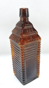 1860 Log Cabin bitters bottle, 10"