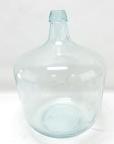 Aqua glass carboy bottle, 17"h, 12"w