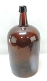 Large brown glass bottle, 18 1/2"h,