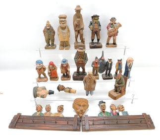Lot of 21 assorted wood carvings