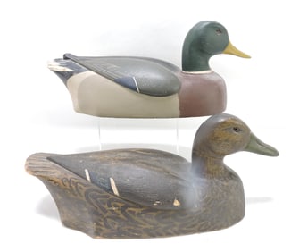 Lot of 2 Mallard duck decoys,