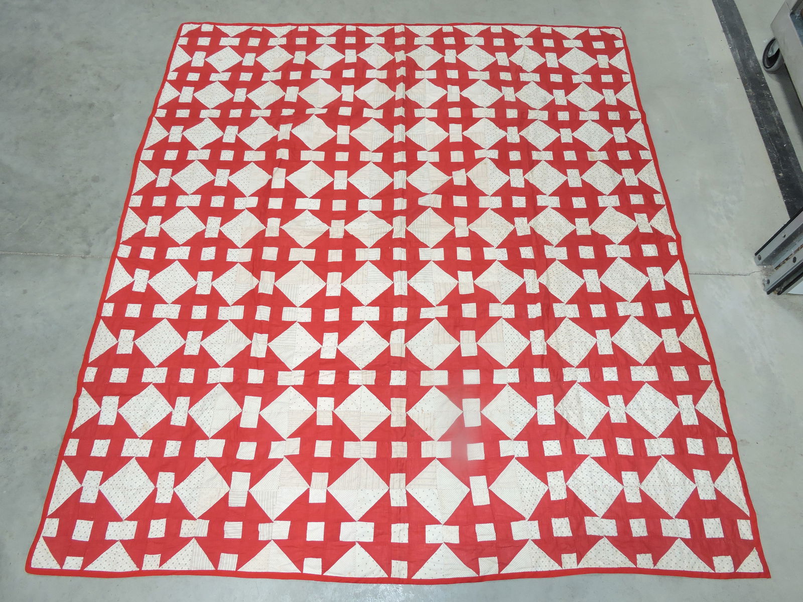 Red & white antique quilt, 81"x71" (1 of 2)
