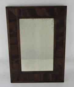 Early walnut framed wall mirror,