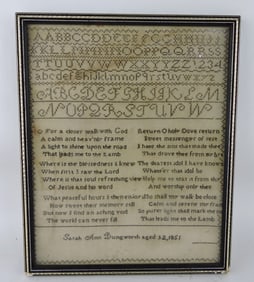 Religious sampler, Sarah Ann Dungworth