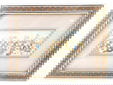 Persian miniature painting on bone,
