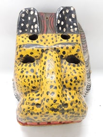 Maya Jaguar dance mask, 8"x8"