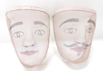 John Canoe pair of mesh dance masks,