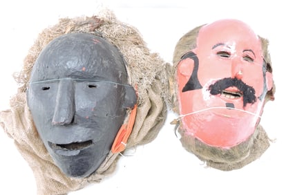 Lot of 2 Malawi dance masks